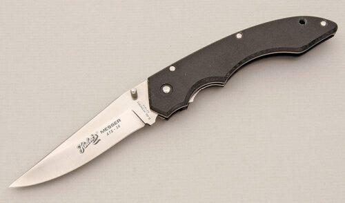 C. Jul Herbertz Messer Linerlock with Black G-10 Scales handle material - Obverse Side - Item #KLC15120
