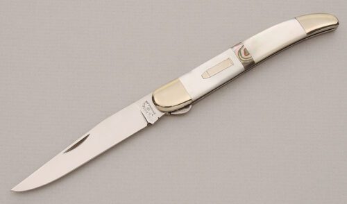 A.G. Russell 201WP Arkansas Toothpick with Mother Of Pearl Scales handle material - Obverse Side - Item #KLC15132