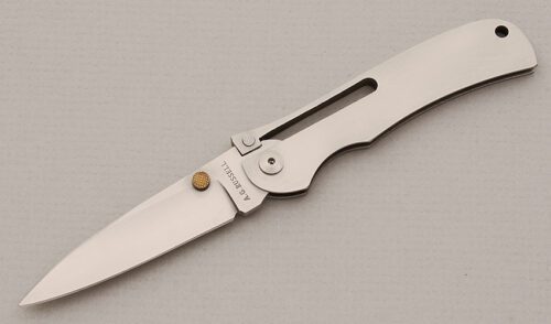 A.G. Russell K-87SC Small One-Hand Knife with Stainless Steel Frame handle material - Obverse Side - Item #KLC15135