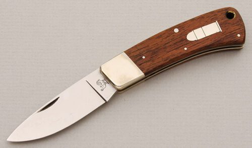 Hen & Rooster CM-7 .45 Long Colt Slip Joint with Rosewood Scales handle material - Obverse Side - Item #KLC15142