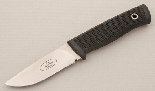 Fallkniven Knives F-1 Air Force Survival Knife with Black Thermorun Handle handle material - Obverse Side - Item #KLC15148