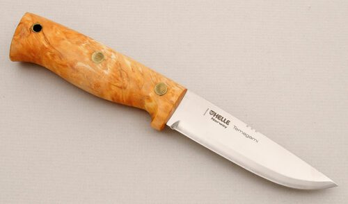 Helle Knives Temagami with Curly Birch Handle handle material - Obverse Side - Item #KLC15155