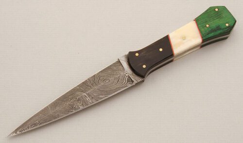 Unknown Maker Damascus Dirk with Horn