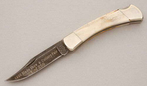Buck Knives 1990 Blade Show Custom with Natural Bone Scales handle material - Obverse Side - Item #KLC15170