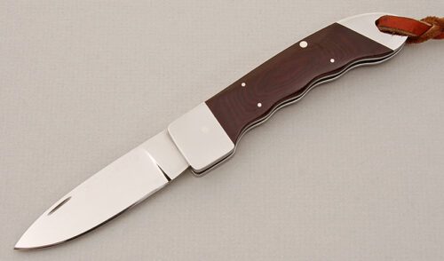 Franklin Brummel Slipjoint with Burgundy Micarta Scales handle material - Obverse Side - Item #KLC15171