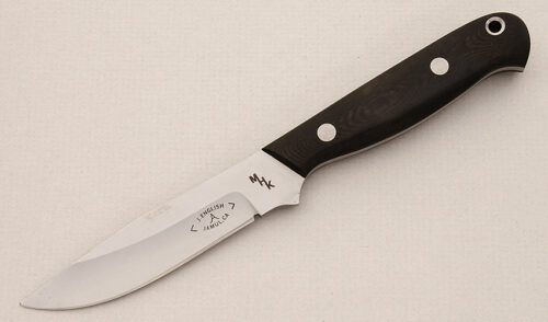 Mountain Home Knives Small Hunter with Black Micarta Scales handle material - Obverse Side - Item #KLC15183