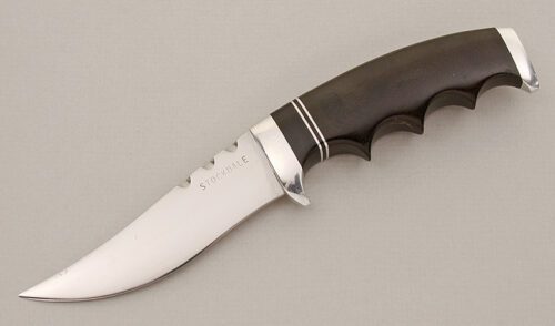 Walter Stockdale Finger Grip Hunter with Black Micarta Handle handle material - Obverse Side - Item #KLC15188