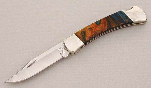 Buck Knives 110 Custom with Composite Scales handle material - Obverse Side - Item #KLC15189