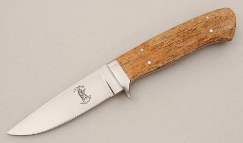 Russell Easler Drop Point Hunter with Maple Wood Scales handle material - Obverse Side - Item #KLC15190