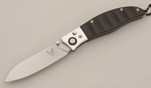 Benchmade Knives 483 Shori Nak-Lok with Contoured Black G-10 Scales handle material - Obverse Side - Item #KLC15195
