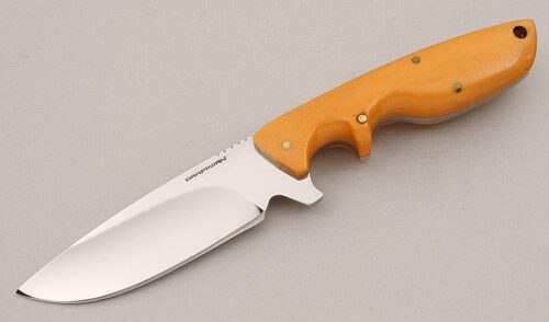 Dave Darpinian Chappel Style Hunter with Yellow Micarta Scales handle material - Obverse Side - Item #KLC15205