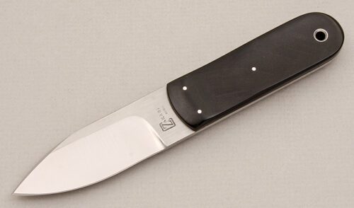 Carl Zakabi Boot Knife with Black Micarta Scales handle material - Obverse Side - Item #KLC15212