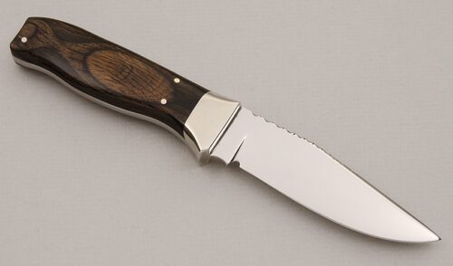 Tom George Hunter with Wood Micarta Scales handle material - Obverse Side - Item #KLC15220