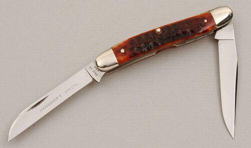 Case Cutlery Hawbaker's Special Muskrat with Brown Jigged Bone Scales handle material - Obverse Side - Item #KLC15230