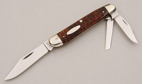 Case Cutlery 6380 Whittler with Brown Jigged Bone handle material - Obverse Side - Item #KLC15231