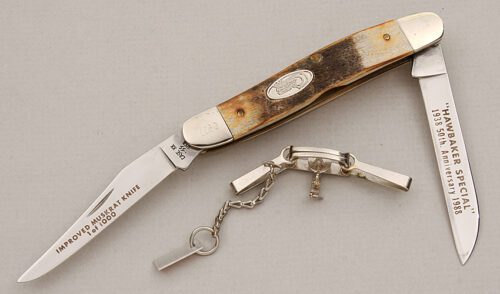 Case Cutlery Hawbaker Muskrat Limited with Stag Scales handle material - Obverse Side - Item #KLC15232
