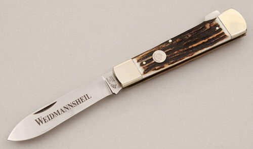 Weidmannsheil Knives Lockback with Stag Scales handle material - Obverse Side - Item #KLC15243