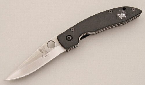 Benchmade Knives 812 Mini AFCK with Black G-10 Scales handle material - Obverse Side - Item #KLC15253