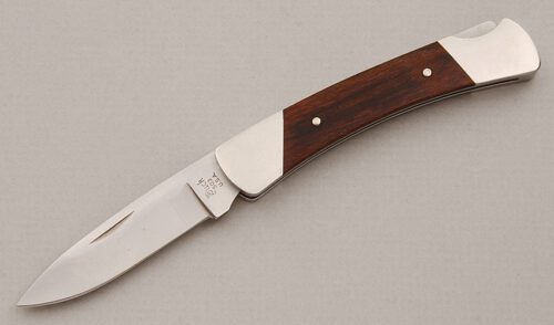 Buck Knives 503 Lockback with Cocobolo Scales handle material - Obverse Side - Item #KLC15254