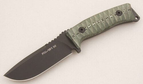 Fox Cutlery FX-131 MGT Pro Hunter with Green Canvas Micarta Scales handle material - Obverse Side - Item #KLC15264