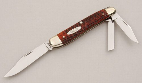 Case Cutlery 6380 Whittler with Brown Jigged Bone Scales handle material - Obverse Side - Item #KLC15268