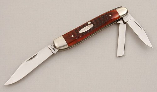 Case Cutlery 6380 Whittler with Brown Jigged Bone Scales handle material - Obverse Side - Item #KLC15270