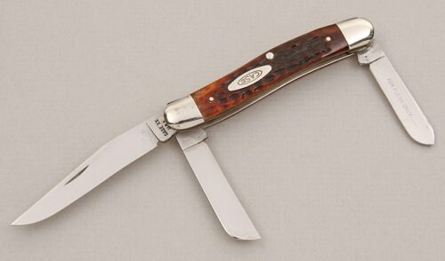 Case Cutlery 6318HP Stockman with Brown Jigged Bone handle material - Obverse Side - Item #KLC15276