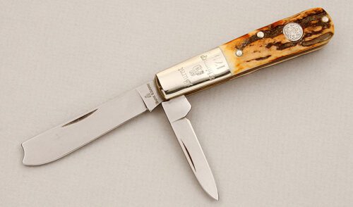 Burnt Chimney Knives Barlow with Burnt Stag Scales handle material - Obverse Side - Item #KLC15293