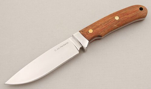 C.Jul. Herbertz Drop Point Hunter with Walnut Wood Scales handle material - Obverse Side - Item #KLC15313