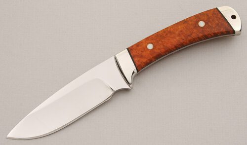 A.G. Russell Hunter with Chinese Quince Burl Scales handle material - Obverse Side - Item #KLC15316