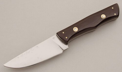 Unknown Maker Hunter with Brown Micarta Scales handle material - Obverse Side - Item #KLC15319