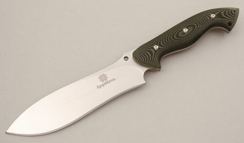 Spyderco Knives FB16P Hossom Forester with Black & Green Micarta Scales handle material - Obverse Side - Item #KLC15327
