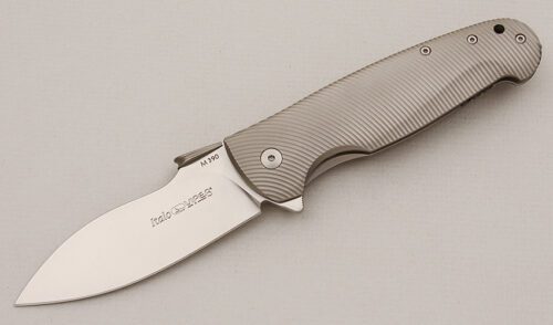 Viper Knives Italo with Milled Titanium Frame handle material - Obverse Side - Item #KLC15335