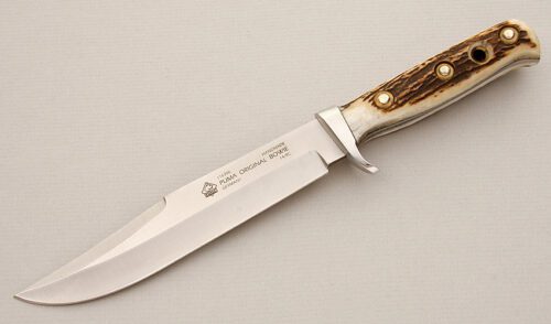Puma Knives 116396 Original Bowie with Stag Scales handle material - Obverse Side - Item #KLC15356