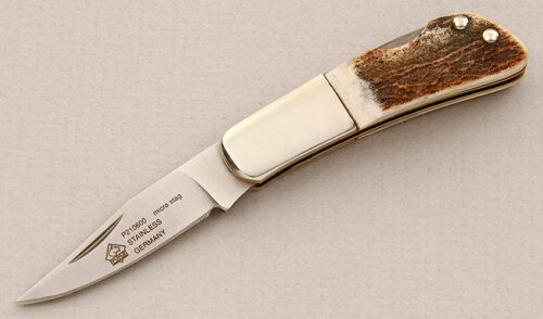 Puma Knives Micro Lockback with Stag Scales handle material - Obverse Side - Item #KLC15364