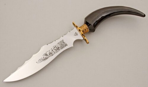 Indiana Knives Buffalo Hunter with Buffalo Horn Handle handle material - Obverse Side - Item #KLC15367