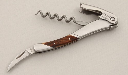 Laguiole Knives DeLuxe #7 Corkscrew with Thuya Wood Scales handle material - Obverse Side - Item #KLC15374