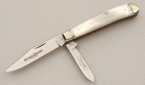 Schatt & Morgan Peanut with Mother Of Pearl Scales handle material - Obverse Side - Item #KLC15377