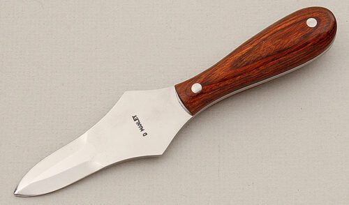D. Hanley Oyster Knife with Rosewood Scales handle material - Obverse Side - Item #KLC15438