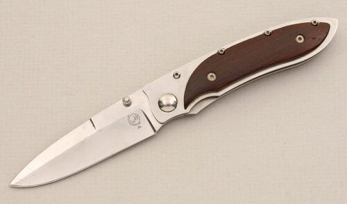 William Henry Knives S07 Linerlock with Desert Ironwood Scales handle material - Obverse Side - Item #KLC15439