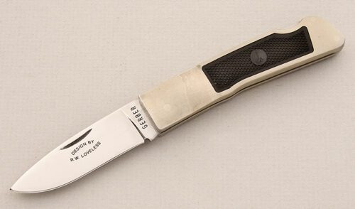 Gerber Knives 8052 Loveless Lockback Folder with Stainless Steel Frame handle material - Obverse Side - Item #KLC15447