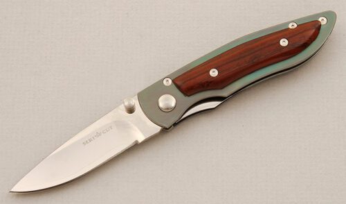 Seki-Cut SC-160 Linerlock with Cocobolo Scales handle material - Obverse Side - Item #KLC15452