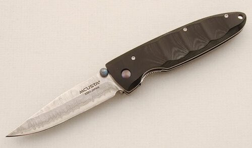 Mcusta Knives MC-0026 Linerlock Folder with Black Micarta Scales handle material - Obverse Side - Item #KLC15454