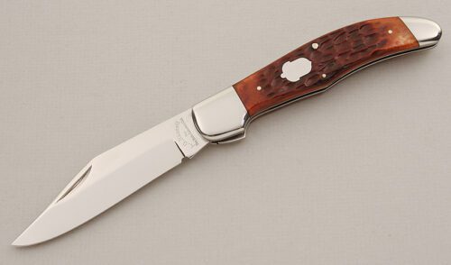 A.G. Russell KCC FH-2 Folding Hunter with Brown Jigged Bone Scales handle material - Obverse Side - Item #KLC15456