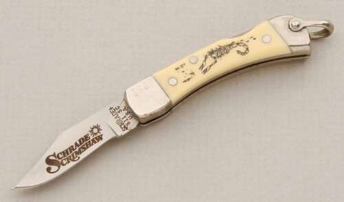 Schrade Cutlery SC511 Scorpion Lockback with Ivory Micarta Scales handle material - Obverse Side - Item #KLC15468