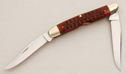 Case Cutlery Muskrat with Brown Jigged Bone Scales handle material - Obverse Side - Item #KLC15482