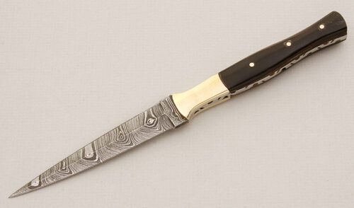 Unknown Maker Slim Dagger with Buffalo Horn Scales handle material - Obverse Side - Item #KLC15492