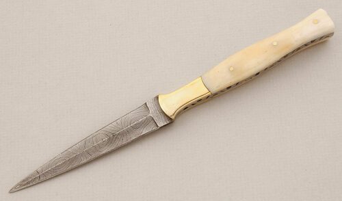 Unknown Maker Slim Dagger with Smooth Bone Scales handle material - Obverse Side - Item #KLC15493