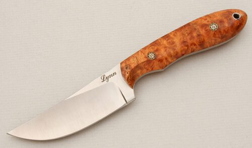 Lynn Dawson Hunter with Chinese Quince Burl Scales handle material - Obverse Side - Item #KLC15495