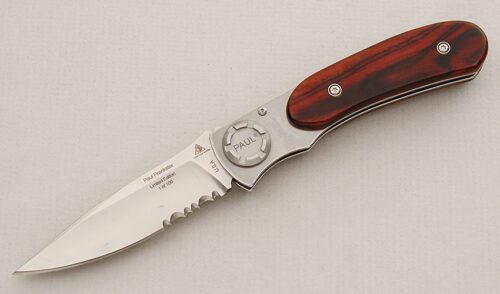 Lone Wolf Knives Paul Prankster Axial Lock with Cocobolo Scales handle material - Obverse Side - Item #KLC15508